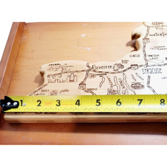 New York State Shaped Bamboo Cutting Board with Landmarks & Destinations - Picture 4 of 12